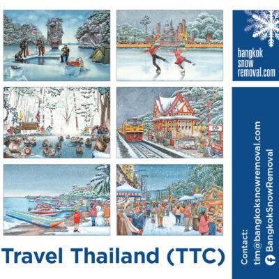 Bangkok Snow Removal Greeting Cards TTC