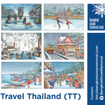 Bangkok Snow Removal Postcards TT